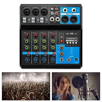 Bluetooth Studio Audio Mixer Live DJ Sound Mixing Console W/ USB 5 Channel • $47.50