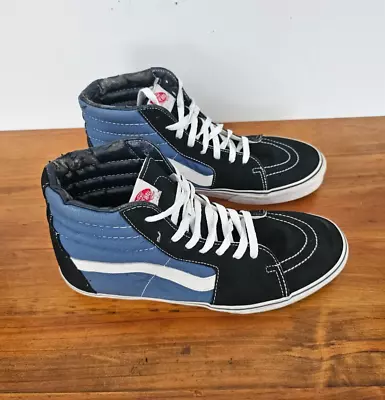 Vans Sk8 Hi Casual Sneakers Shoes Mens Blue Black - Size US 12 • $49.99