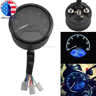 12000RPM LCD Digital Motorcycle Speedometer Tachometer Cafe Racer Moto Odometer • $33.75