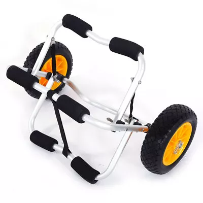 Foldable Kayak Trolley Aluminum Alloy Canoeing Trailer Cart W/Rubber Wheels New • £38.59