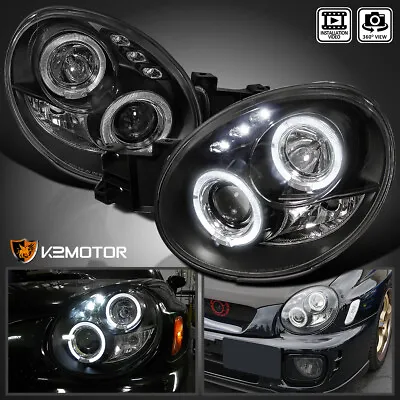 Black Fits 2002-2003 Subaru Impreza WRX Outback LED Halo Projector Headlights • $200.38
