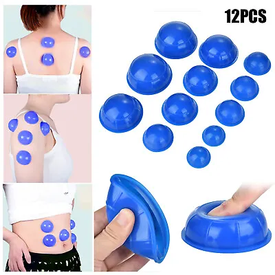 12 Cups/Set Medical Therapy Massage Chinese Body Vacuum Cupping Healthy Suction • £9.36