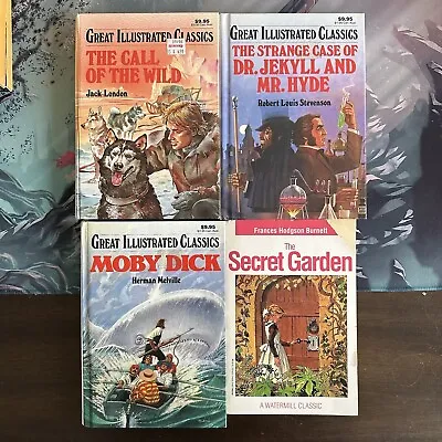 Great Illustrated Classics Hardcover Call Wild Dr. Jeckyll & Mr. Hyde Moby Dick • $11.96