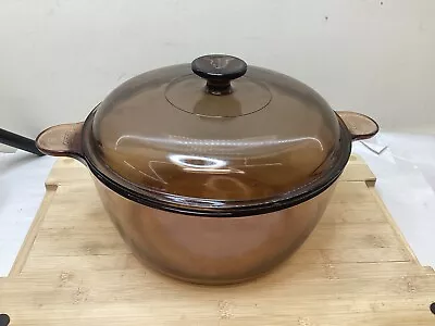 Corning Pyrex Vision Amber Glass Cookware 4.5L 5Qt Dutch Oven Stock Pot W/Lid • $39.99