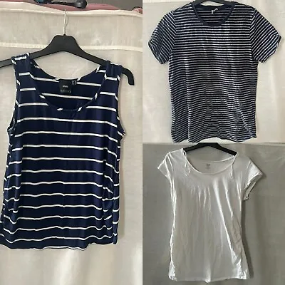 Bundle Maternity Tops Shirt Asos H&m . Medium 10 12. Breton Striped Black White • £15