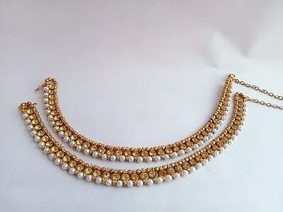 Indian Bollywood Gold Tone Wedding Pazeb Ethnic Fashion Payal Anklet Jewelry • $21.96
