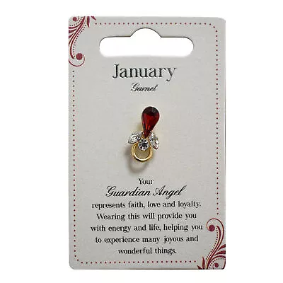 £4.99 • Buy Guardian Angel January Birthstone Angel Pin With Gem Stone Sentimental Gift Idea