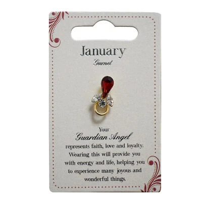 £4.99 • Buy Guardian Angel January Birthstone Angel Pin With Gem Stone Sentimental Gift Idea