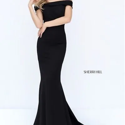 New Sherri Hill Prom Dress Size 4 Black Military Ball Gala • $143