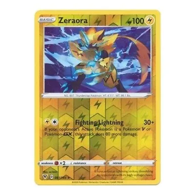 Zeraora 061/185 Reverse Holo Vivid Voltage Pokemon Card NM • $2.49