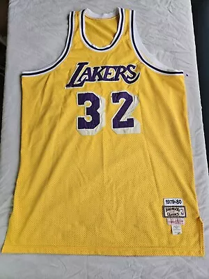 NBA Hardwood Classics Men XL Stitched Lakers Magic Johnson #32 Jersey 1979-1980 • $35