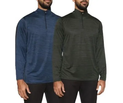 Men's Moisture-Wicking Active Quarter Zip Pullovers (2-Pack) • $19.99