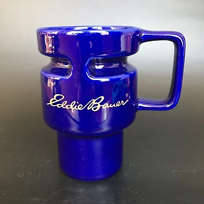 Eddie Bauer Cobalt Blue Ceramic Travel Coffee Mug With Lid  • $17.95