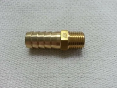 Brass Hose Barb 1/2  x 1/4  NPT Male Pipe Thread Straight Fitting  • $3.99