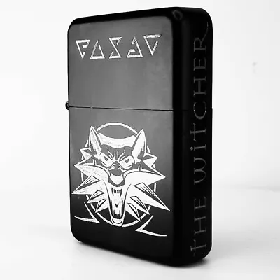 Brand New - Designed Brushed Styled Cigarette Petrol Lighter - The Witcher • £12.99