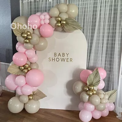 Pink Beige Balloon Garland Arch Kit Girl Baby Shower Wedding Birthday Baptism • $25.28