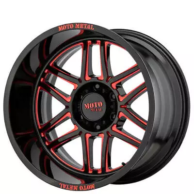 20x10 Moto Metal Wheels MO992 Folsom 8x165 GLOSS BLACK MILLED W RED TINT-18(S44) • $1540