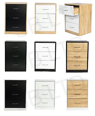 3 Drawer Modern Bedside Cabinet Nightstand Bedroom Storage Furniture Side Table • £34.99
