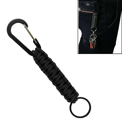 Paracord Keychain With Key Ring And Tactical Heavy Duty Carabiner Metal Ring • $5.24