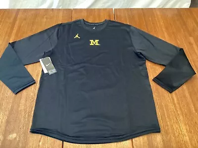 Jordan Michigan Wolverines On-Field Thermal Long Sleeve Pullover Men’s Size XL🔥 • $69