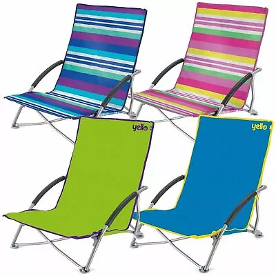 Low Folding Beach Chair Camping Festival Beach Pool Picnic Deckchair Lounger • £22.99