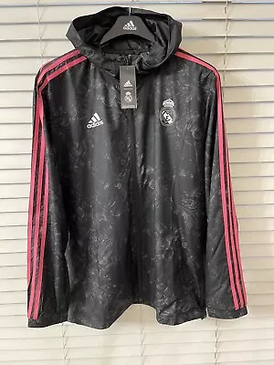 Real Madrid Windbreaker XL Modric Benzema Era Jacket Adidas Top Shirt • $199