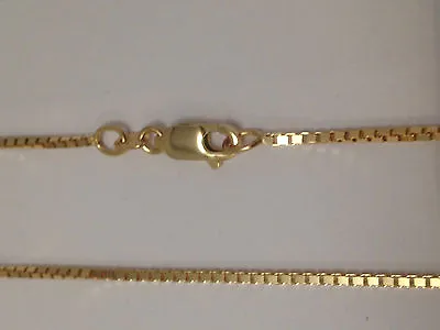 14Kt 14K Yellow Solid Gold 16  18  20  24  1.0mm Box Necklace Chain Lobster • $288