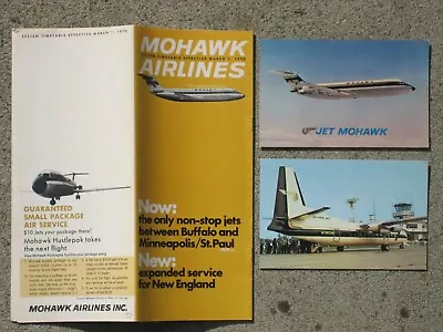 Mohawk 1970 Timetable & Jet Mohawk Bac 1-11 & F-27 Postcards • $10