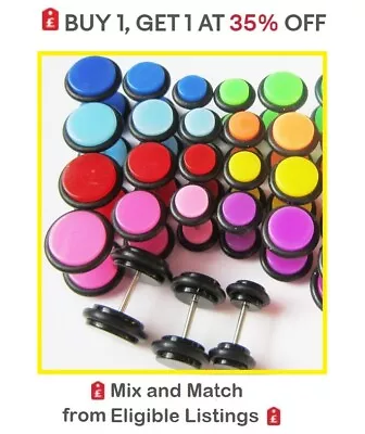 Neon Fake Ear Plug Stretchers FAUX BODY PIERCING Lots Of Styles In Our Ebay Shop • £2.75