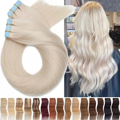 80PCS Invisible Tape In Skin Weft Remy Human Hair Extensions Thick Blonde 200G • $22.20