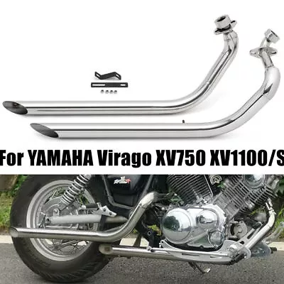 Virago 1100 750 XV750 XV1100 Polish Exhaust Pipe System With Silencer For Yamaha • $277