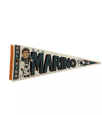 Vintage 1987 Dan Marino RARE Caricature Pennant Miami Dolphins NFL Legend 🏈🏈 • $20.91