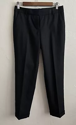 J. Crew Womens Cafe Capri 100% Wool Straight Leg Career Dress Pants Black Size 0 • $16.95