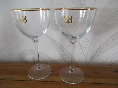 £8.95 • Buy 2 Baileys Tall Stem Balloon Delux Glasses With Gold Edging And Logo