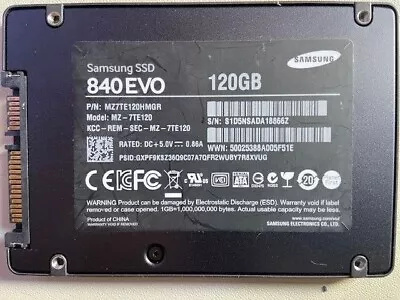 Samsung 840 EVO 120GB MZ-7TE120  FTE120 2.5 Sata SSD Laptop  • £5