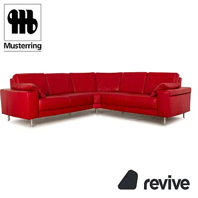 Pattern Ring Leather Corner Sofa Red Sofa Couch • £1544.74