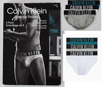 Men's Calvin Klein 3 Pack Intense Power Cotton Hip Brief Underwear NB2595 • $30