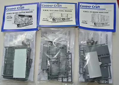 £20 • Buy COOPER CRAFT OO 3x WAGON KITS.  GWR CATTLE WGN. LOCO COAL WGN. WOOD MINK WGN.