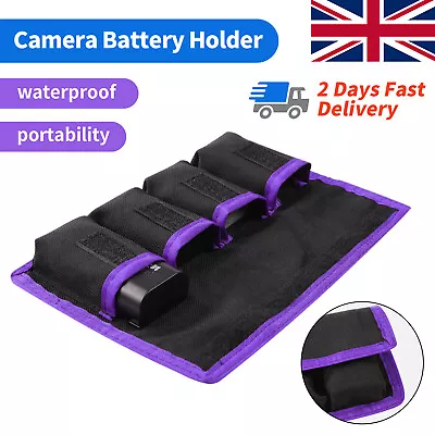 £4.99 • Buy Purple Camera Battery Case Holder Storage Bag 4 Pockets Pouch For LP-E6/EN-EL14