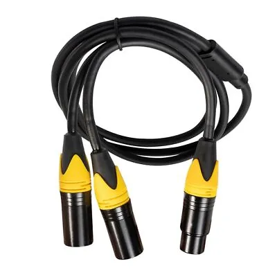 Balanced Mic Cable XLR Splitter 3-Pin XLR Female To Dual XLR Male Y-Splitter • £9.81