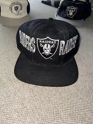 Rare Vintage  STARTER Tri Power Raiders Snapback Hat Cap Black NWOT • $125
