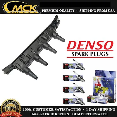 1x Ignition Coil & 4x DENSO Platinum Spark Plug For 1999-2009 Saab 9-5 9-3 L4 • $189.79