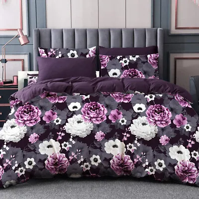 $24 • Buy All Size Bed Ultra Soft Quilt Duvet Doona Cover Set Bedding Pillowcase Violet