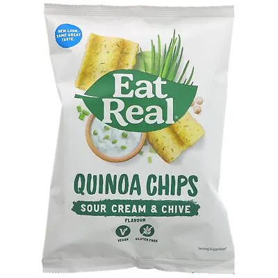 Eat Real | Quinoa Cream & Chive Chips | 12 X 30g • £14.78