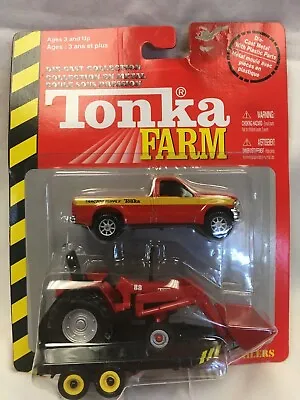 Hasbro Tonka Farm Ford F-Series Pickup & 88 Series Tractor On Trailer • $37.60