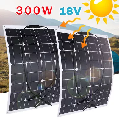 300W Watt Flexible 18V Mono Solar Panel Home RV Rooftop Camping Off-Grid Power • $54.99
