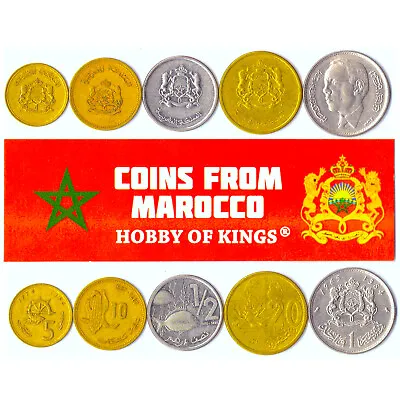 5 Moroccan Coins Different North African Collectible Coins Foreign Currency • $9.99