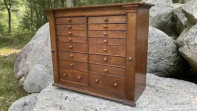 Rare Antique Machinist Jewelers Watchmaker 16 Drawer Oak Wood Toolbox • $1695