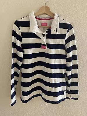 Joules Navy White Striped Collared Top Pullover • $24.99