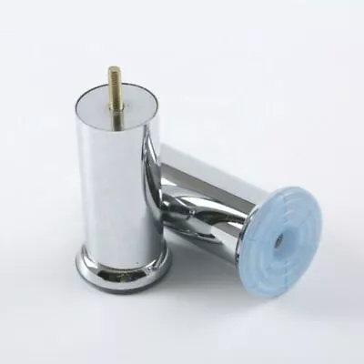 Chrome Furniture Legs Pack Of 4 4.5in Cylinder Tube Legs M8 Screw In To Sofa • £9.99